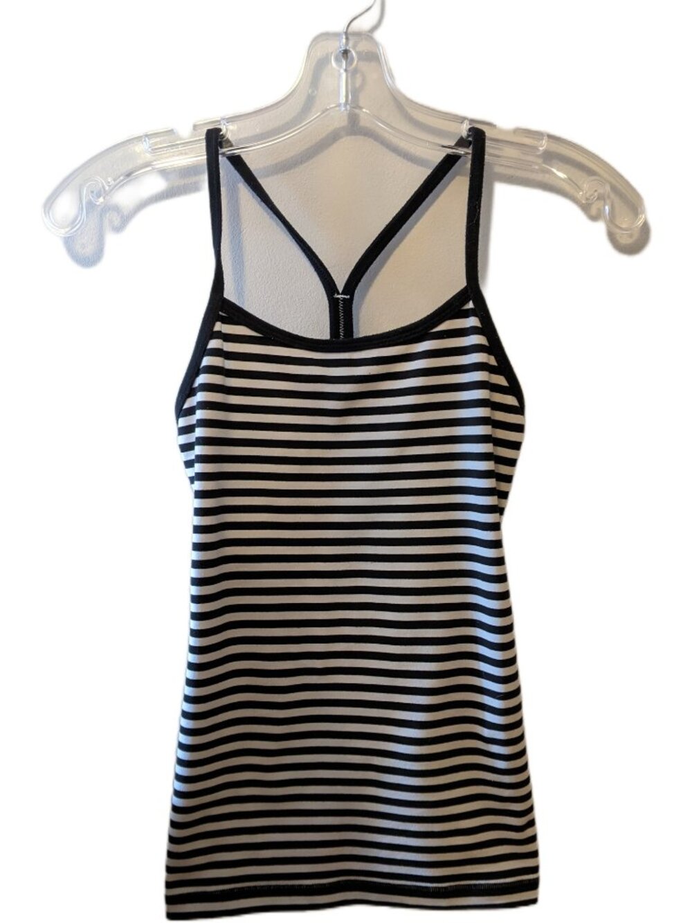Lululemon Black & White Striped Racerback Tank Top Activewear Yoga Gym Running